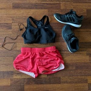 Nike shorts + sports bra
